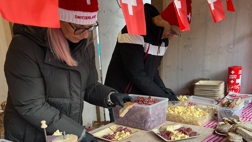 New Year's reception with food distribution