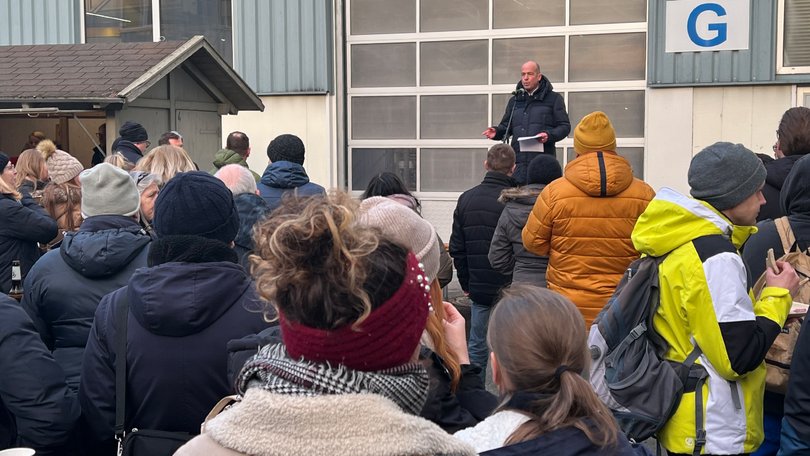 Jochen Früh gives a speech at the New Year's reception